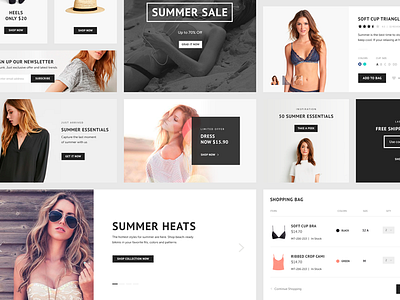 Free Psd - Ecommerce Kit clean ecommerce fashion freebie kit minimal psd style women