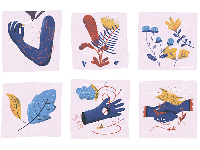 July / 005: arms, veins and plants arms flower illustration leafs plants veins