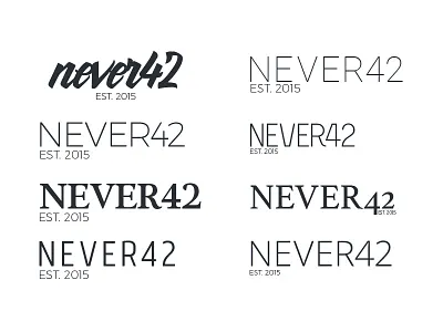 Logo typeface exploration 42 brand branding font logo never type typography