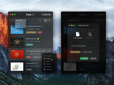 EasyVSL for Mac dark easyvsl el capitan mac os x red translucent ui ux yellow