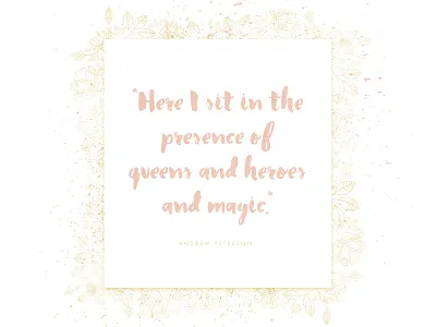 Queens and Heroes and Magic andrew baby book canvas child nursery peterson print quote script song watercolor