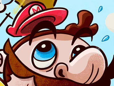 Mario workin' up a sweat digital illustration game art mario photoshop super mario world