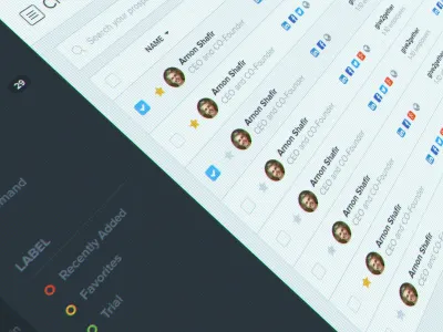 Prospects crm dashboard data interface management navigation project prospects sidebar