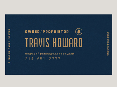 Retreat Gastropub // business card business card design neenah print retreat gastropub