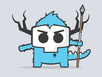 Hunting Monsters character colors contest horns hunting illustration illustrator mask monster spear tribe vector