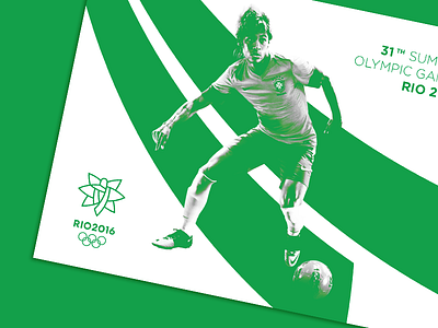 Poster Rio 2016 football games olympic poster rio sport