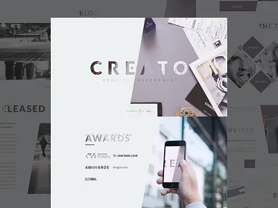 Creato - WP Theme (FREE PSD) download free landing page modern onepage psd typography unique wordpress