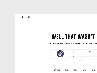 Simple 404 Page 404 404 page blog culture music music blog ui design web design website wordpress