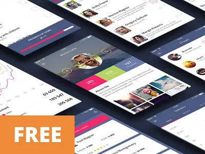 Free UI Kit (psd) download e commerce flat free kit psd ui ux