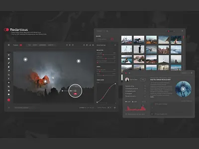 Redartious - platform for photographers and retouchers application curves dark editor flat graph message box photos photoshop redactor tools