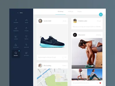 Feed page bike feed flat health medical minimal news profile sport timeline ui workout