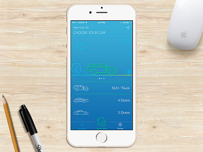 Car Wash App car car wash dark flat ios iphone simple tap bar theme