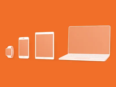 Devices apple device icons illustration ipad iphone macbook set simple ui user interface watch