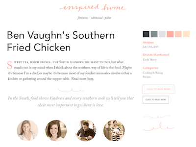 Style Tile / Inspired Home (IHA) blue branding calligraphy grey lettering navy pink feminine sans serif style tile