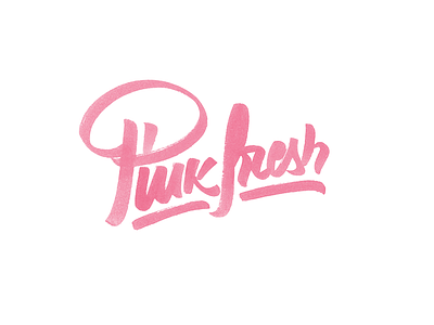 Pinkfresh brush lettering logo tombow