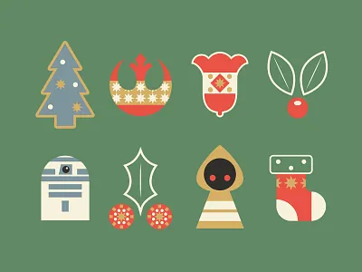 Star Wars Ornaments christmas christmas tree design disney illustration ornament r2 d2 star wars stocking vector xmas