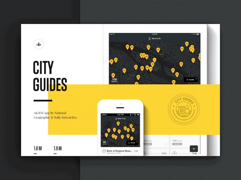 Example of City Guides Behance Case Study