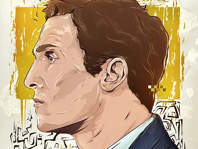Rust adobe digital art hbo illustration paranoidme portrait tribute true detective tv vector wacom