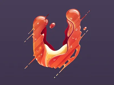 U candy illustration liquid lollipop splash sweet