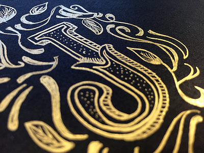 J decorative type doodle gold hand drawn illustration j letter lettering type typography