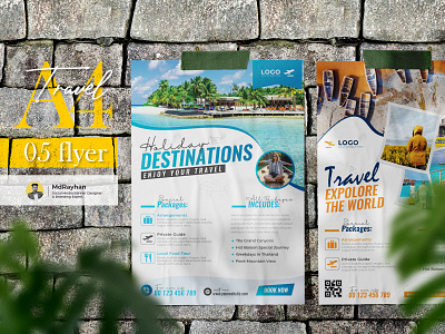 Travel & Vacation Flyers Design advertising branding creative design illustration logo minimal new travel poster ui unique
