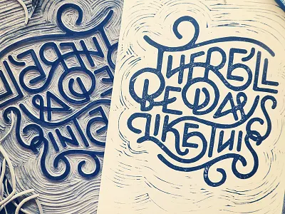 Days Like This Block Print block days doodle ligatures line linoleum lyric print quote type typography