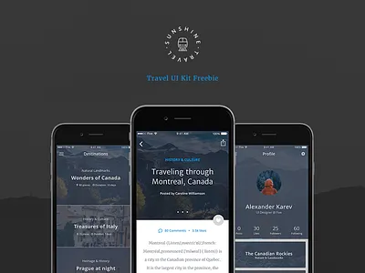 Travel UI Kit (Freebie) app design application freebie ios ios ui mobile app sketch ui ui design ui kit ui kit free user interface