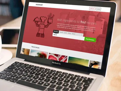 Recipe Bot food front facing recipe bot search ui