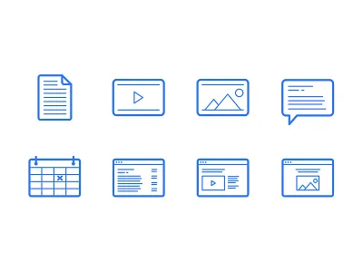 Icons on White blue icons web