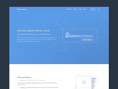 White Label blueprint design interface landing marketing web