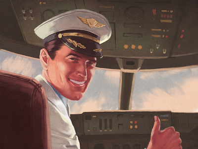 Lucky Captain airplane aviation captain clear for takeoff pan am playing card retro vintage