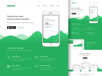 Task Manager App Landing Page app business chart clean landing manager minimal modern page task ui ux