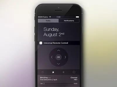 Day 035 - Universal Remote Control center control ios notification remote tv universal widget