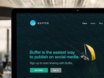 Buffer refresh blue buffer clean grey imagery media minimal modern social