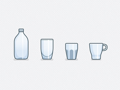 Sketch cups blue cups glass gradient illustration sketch water