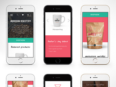 Responsive E-Commerce coffee e commerce monsoon responsive roaster