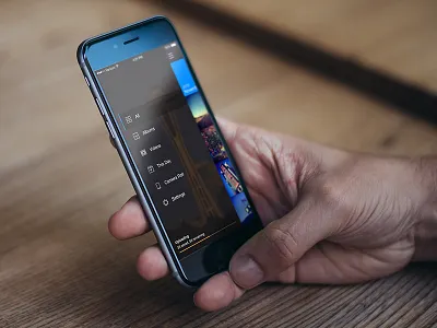 Amazon Photos amazon app clouddrive dark darkui drawer ios menu navigation photos ui