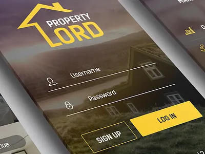 Landlord iOS APP apartment app blue flat house icons ios landlord logo ui ux yellow