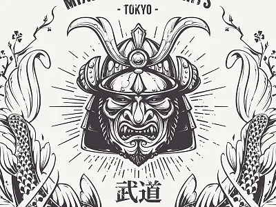 Fight Club Art art design emblem fight graphic koi martial mask print template vecster vector