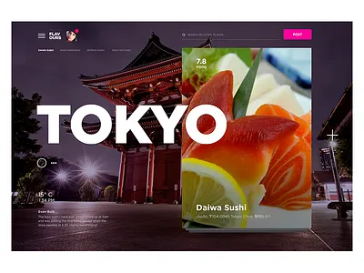 Flavours cards city colors design fastfood food interface restaurant tips tokyo type