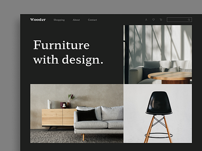 Wooder - Furniture Website branding design ui ux