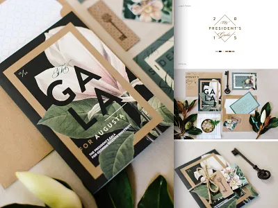 The President's Gala branding collateral floral gala invitation magnolia print save the date