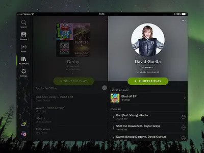 Spotify for iPad app artist ipad music playlist rework song spotify ui