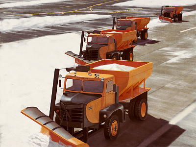 Runway 31L closed aviation clear for takeoff pan am playing card retro runway snow snow removal vintage