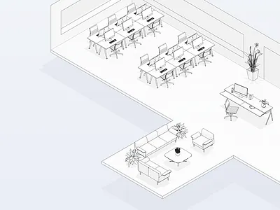 Emily Dennis - Plant Design Services 3d furniture gear illustration interior isometric layout nature plants
