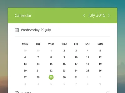 Calendar calendar clean ui ux widget