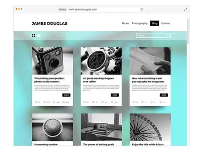 Personal Website / Blog blog blogging dailyui interface layout photography ui ux web webdesign website
