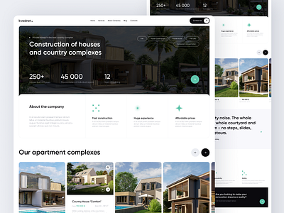 Kvadrat. - Construction company / Real estate builder construction design house construction real estate ui uiux web website застройщик недвижимость строительная компания