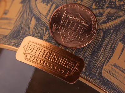 Foil Porn copper foil embossing gold foil label design liquor label penny printing techniques