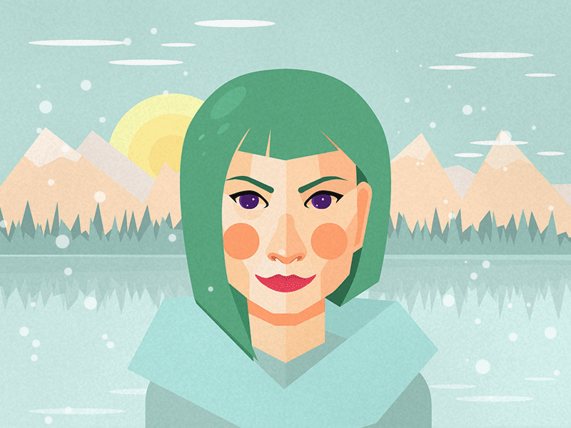 Norway art flat illustration portrait